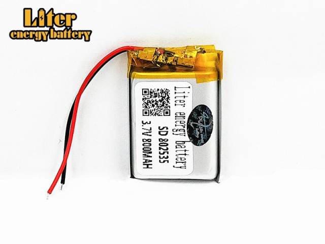 3.7V 800MAH 802535 BIHUADE polymer battery For GPS MP3 MP4 MP5 LED Light PDA speakers small toy Rechargeable Li-ion Cell
