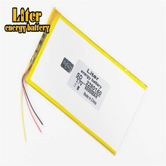 3 line 3.7V 6000mAH 3280150 Liter energy battery Li-ion battery for tablet pc,GPS,mp3,mp4,cell phone,speaker