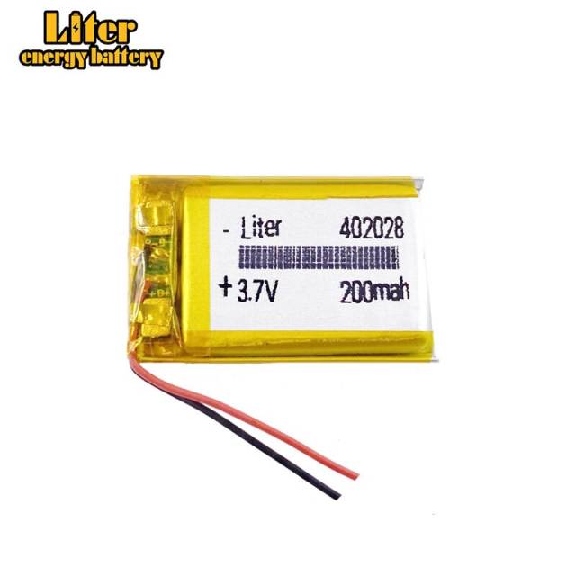 3.7 V 402028  200mah Polymer lithium ion battery  CE FCC ROHS MSDS quality certification