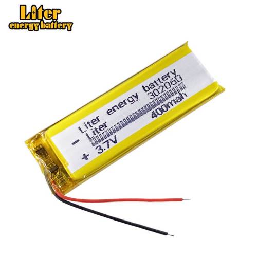 3.7v 302060 400mah Liter energy battery Polymer Lithium Battery  Mp4 Mp3 Recording Pen N10 Md Special Battery
