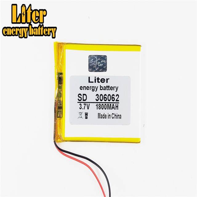 3.7V 306062 1800mah Liter energy battery smart home speakers Li-ion battery for dvr GPS