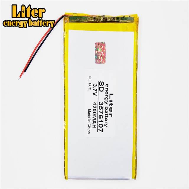 Liter Energy Battery  3.7 V 4200Mah 3576107 Large-capacity Tablet Laptop Mid Ebook