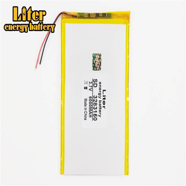 3283150 tablet battery 3.7v lithium battery 6000mAh lithium polymer battery Liter energy battery