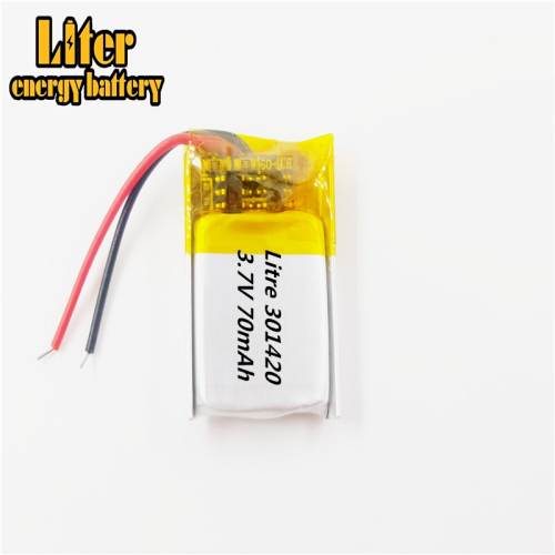 301420 70mah 3.7v Liter energy battery Lithium Battery Mp3 Bluetooth Headset Small Toys Bluetooth Headset Small Toys Battery