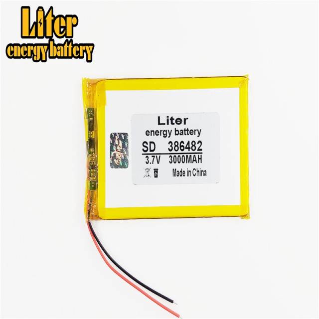 3.7V,3000mAH 386482 Liter energy battery (polymer lithium ion battery) Li-ion battery for Mp3 MP4 MP5 GPS