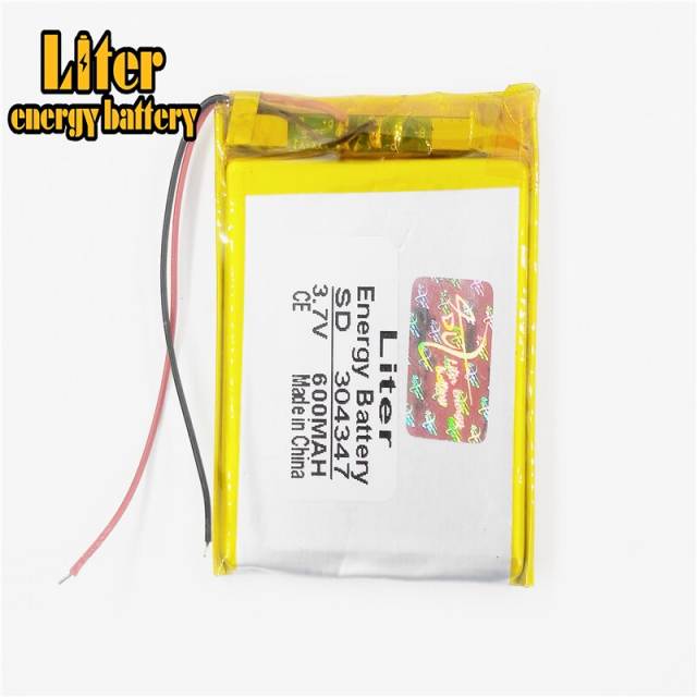3.7 lithium polymer battery 304347 600mah  Liter energy battery MP3 MP4 MP5 GPS Bluetooth little toy game