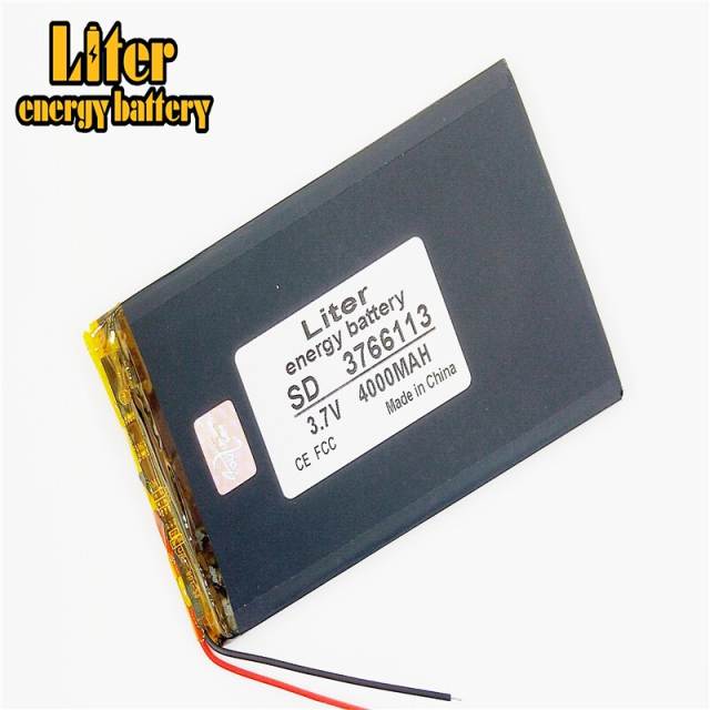 Size 3766113 3.7v 4000mah Lithium Polymer Battery With Board For 7 Inch Tablet Pc Liter energy battery