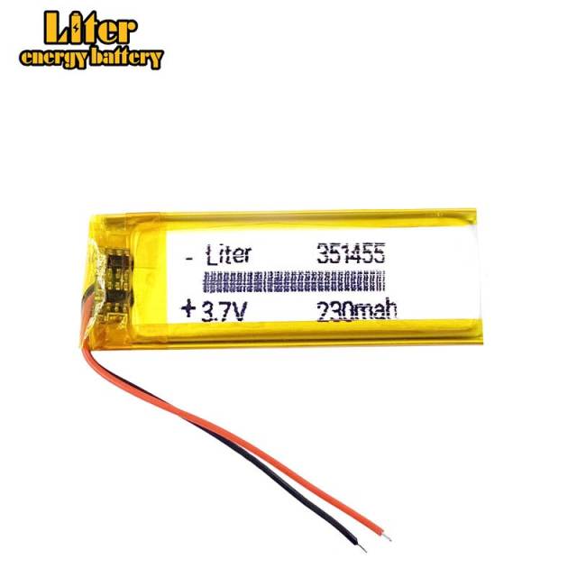 3.7 lithium polymer battery 351455 230mah Liter energy battery MP3 MP4 MP5 GPS Bluetooth little toy game