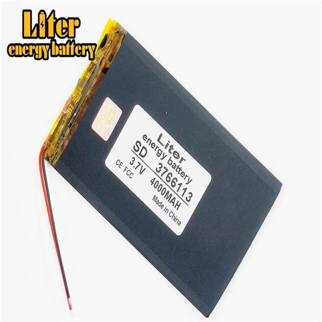 Size 3766113 3.7v 4000mah Lithium Polymer Battery With Board For 7 Inch Tablet Pc Liter energy battery