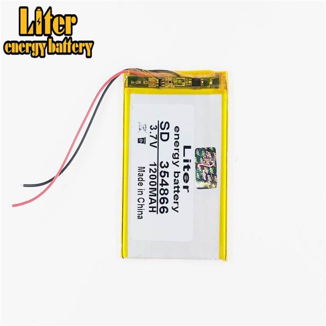 3.7v 1200mah 354866 Liter energy battery Lithium Polymer Battery With Board For Mp4 Mp5 Gsp Digital Product