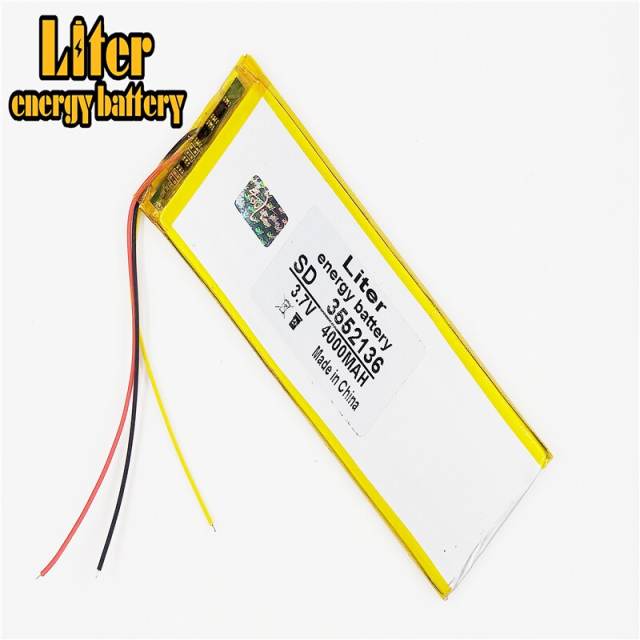 3 line  3552136 3.7 V 4000mah Liter energy battery lithium polymer  tablet MID panel