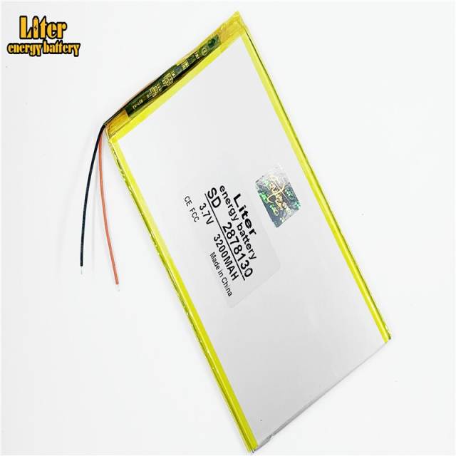 3.7V 2878130 3200mah Liter energy battery Polymer lithium ion battery 7 , 8 ,9 inches Tablet batteries
