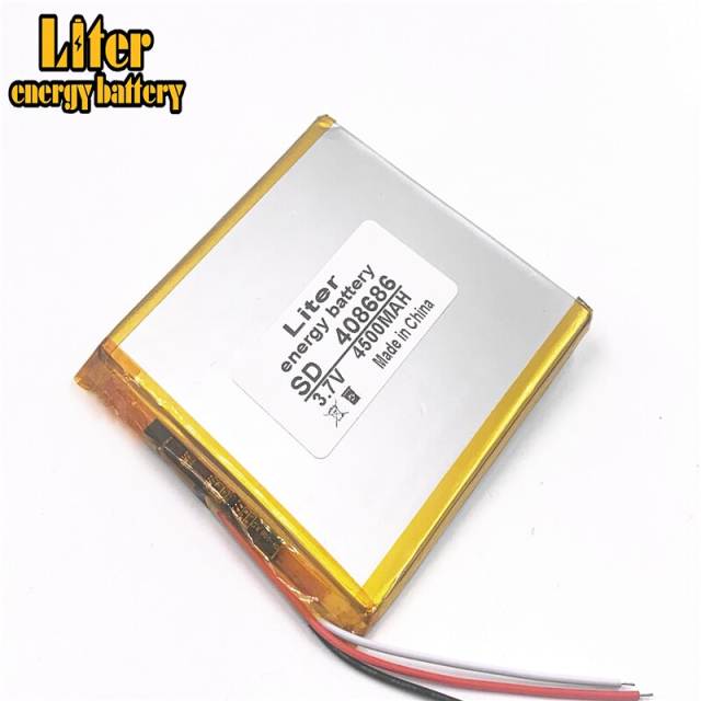 3 wire 3.7V 4500mAH 408686  Liter energy battery Polymer lithium ion / Li-ion battery for tablet pc