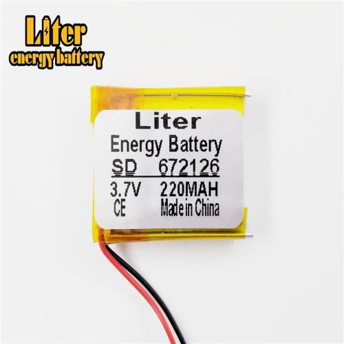 3.7V 220mAh 672126 BIHUADE Li-polymer Rechargeable Battery for Mp3 Bluetooth headset speaker video recorder wireless mouse