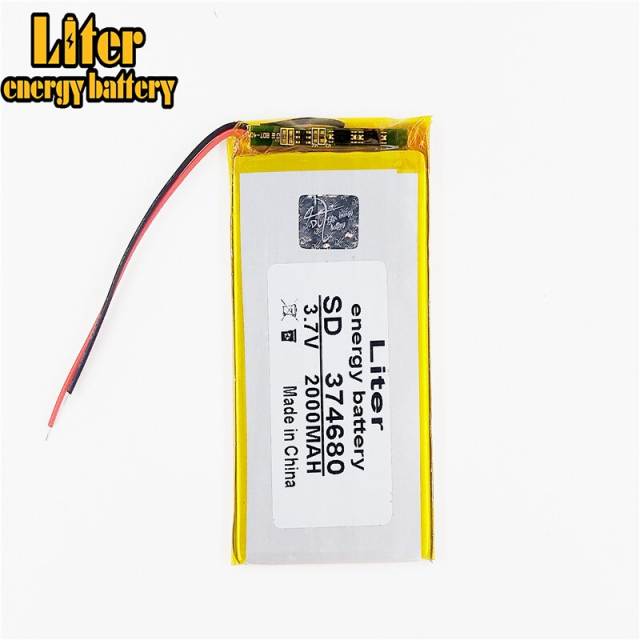 3.7v 2000mah 374680  Liter energy Lithium Polymer Battery For Mp4 Mp5 Gsp Digital Product