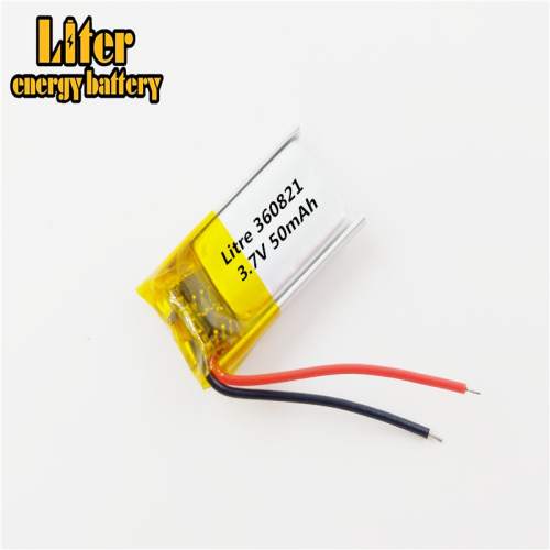 3.7v 50mah 360821 BIHUADE Lithium Polymer Rechargeable Battery li ion li-polymer For Mp3 bluetooth Recorder headphone