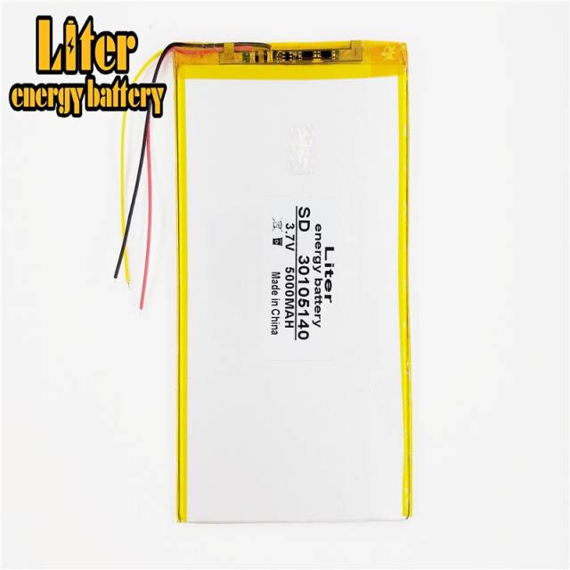 3 line 3.7V 30105140 5000mah Liter energy battery Polymer lithiumion Battery With High Quality Li-ion Tablet pc battery For  tablet PC