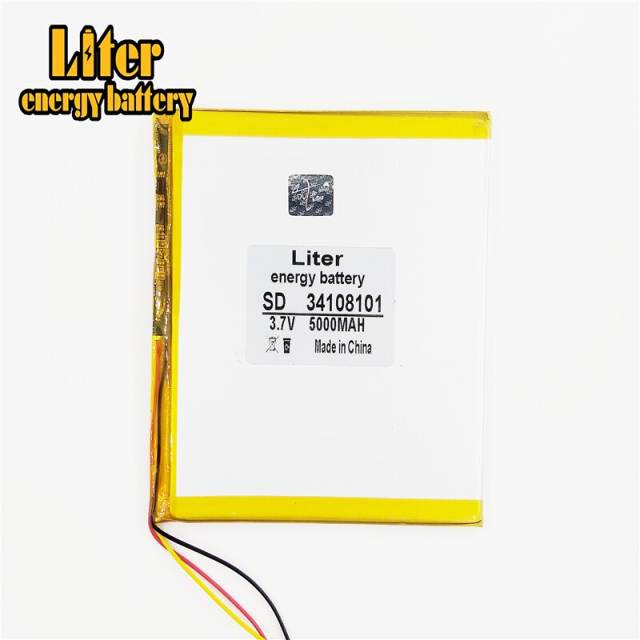3 line 3.7V 34108101 5000mah Liter energy battery Polymer lithiumion Battery With High Quality Li-ion Tablet pc battery For7,8,9 inch tablet