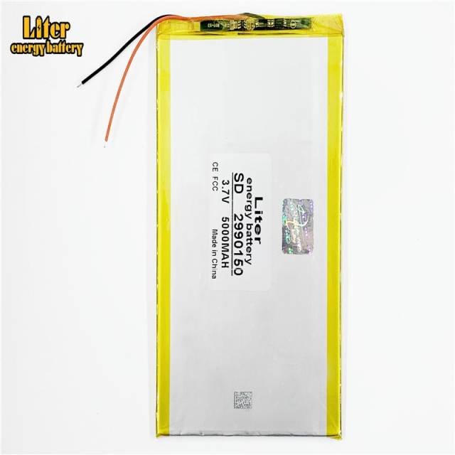 3.7V,5000mAH 2990150 Liter energy battery polymer lithium ion battery Li-ion battery for tablet pc 7 inch 8 inch