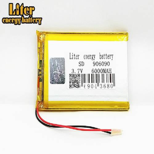 3.7V 906090 6000MAH Liter energy battery Large Capacity Rechargeable Li-ion Cells With PCB For DVD Tablet GPS Electric Toys