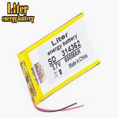 3.7V 314362 800mah Liter energy battery lithium-ion polymer battery lithium battery