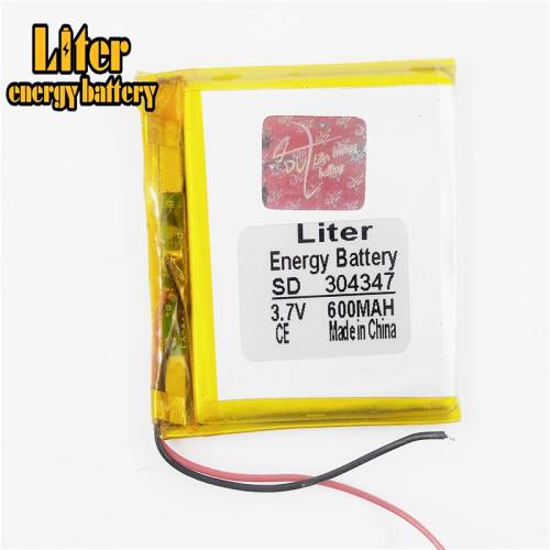 3.7 lithium polymer battery 304347 600mah  Liter energy battery MP3 MP4 MP5 GPS Bluetooth little toy game