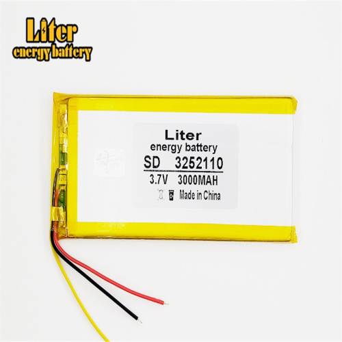 3 line 3.7v 3000mah,3252110 BIHUADE  Polymer Lithium Ion / Li-ion Battery For power Bank,cell Phone,speaker