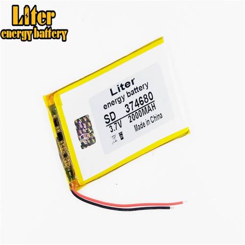 3.7v 2000mah 374680  Liter energy Lithium Polymer Battery For Mp4 Mp5 Gsp Digital Product