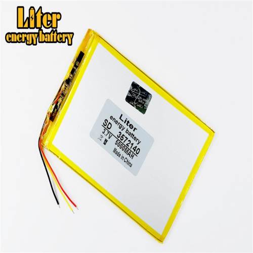 3 line 3.7V 5000mAH 3572140 Liter energy battery  (polymer lithium ion battery ) for tablet pc