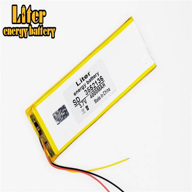 3 line  3552136 3.7 V 4000mah Liter energy battery lithium polymer  tablet MID panel