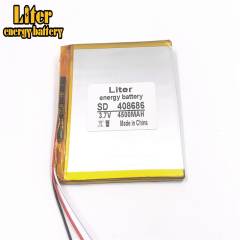 3 wire 3.7V 4500mAH 408686  Liter energy battery Polymer lithium ion / Li-ion battery for tablet pc