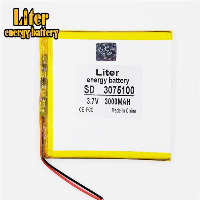 3075100 3.7v 3000mah Liter energy battery Lithium Polymer Battery 3 Tablet Pcs Pda Digital