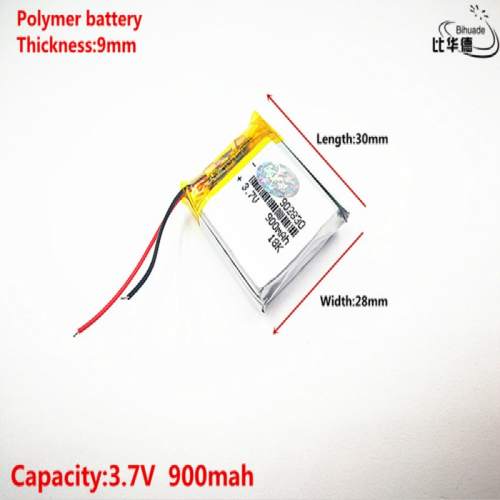 3.7V,900mAH,902830 BIHUADE Polymer lithium ion / Li-ion battery for TOY,POWER BANK,GPS,mp3,mp4