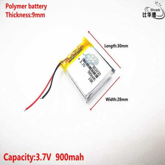 3.7V,900mAH,902830 BIHUADE Polymer lithium ion / Li-ion battery for TOY,POWER BANK,GPS,mp3,mp4