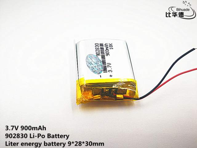 3.7V,900mAH,902830 BIHUADE Polymer lithium ion / Li-ion battery for TOY,POWER BANK,GPS,mp3,mp4