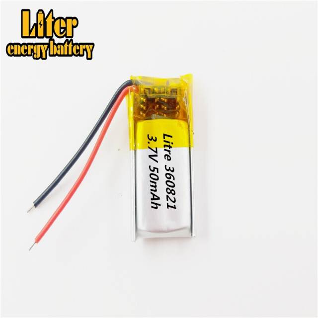 3.7v 50mah 360821 BIHUADE Lithium Polymer Rechargeable Battery li ion li-polymer For Mp3 bluetooth Recorder headphone