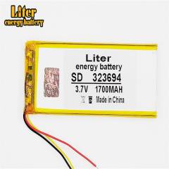 3 line 3.7V 323694 1700mah Liter energy battery smart home speakers Li-ion battery for dvr GPS