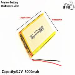 3.7V,5000mAH,955565 Liter energy battery  Polymer lithium ion / Li-ion battery for TOY,POWER BANK,GPS,mp3,mp4