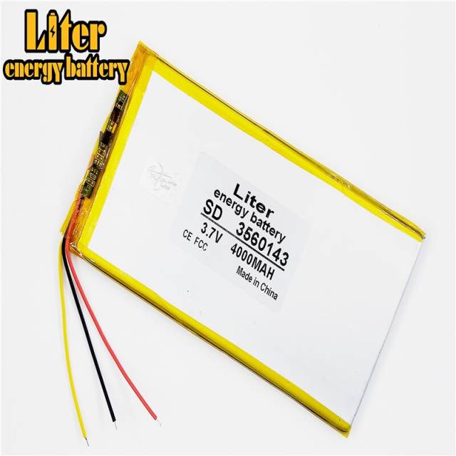 3 line 3.7V,4000mAH 3560143 Liter energy battery polymer lithium ion battery Li-ion battery for tablet pc