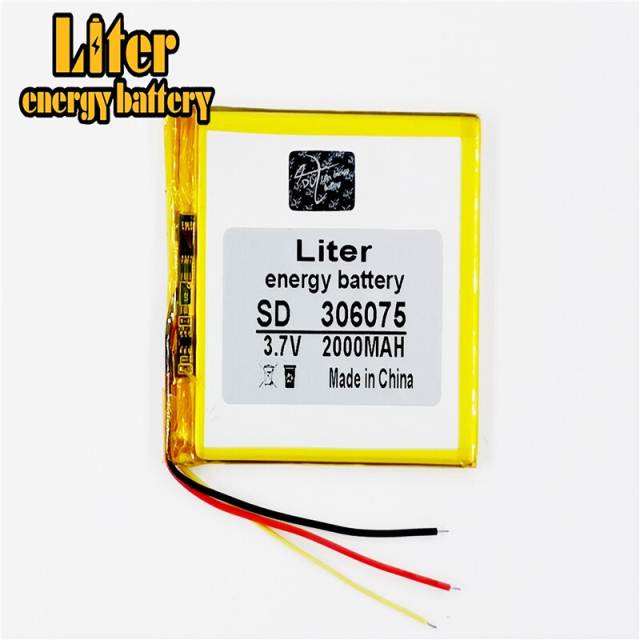 3 line 3.7V 306075 1800mah Liter energy battery smart home speakers Li-ion battery for dvr GPS