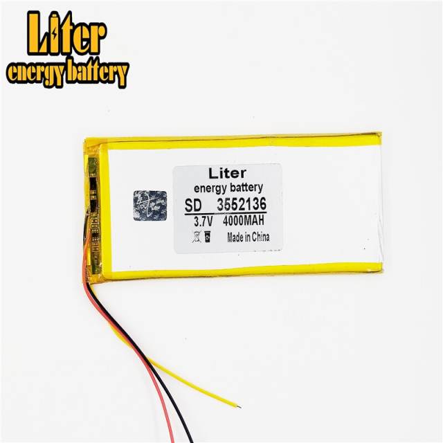 3 line  3552136 3.7 V 4000mah Liter energy battery lithium polymer  tablet MID panel