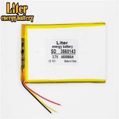 3 line 3.7V,4000mAH 3560143 Liter energy battery polymer lithium ion battery Li-ion battery for tablet pc