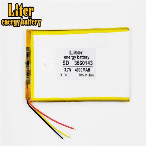 3 line 3.7V,4000mAH 3560143 Liter energy battery polymer lithium ion battery Li-ion battery for tablet pc