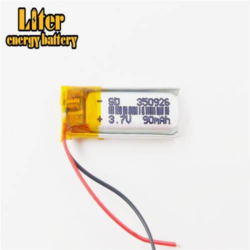 3.7V polymer lithium battery 350926 90MAH BIHUADE small toy MP4 MP3 Bluetooth headset small LED lamp