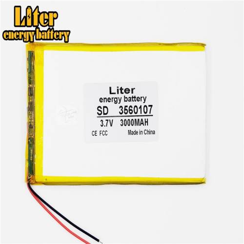 3.7V 3000mAh 3560107 BIHUADE Lithium Polymer Accumulator Li ion Rechargeable Battery For Mobile Power Bank DIY E-book