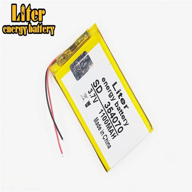 3.7v Polymer Lithium Battery 354070 1100mah Liter energy battery Remote Control Electronic Book Gps Wireless Earphone