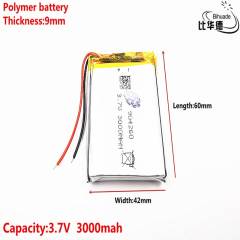 3.7V,3000mAH 904260 Liter energy battery Polymer lithium ion / Li-ion battery for tablet pc BANK,GPS,mp3,mp4