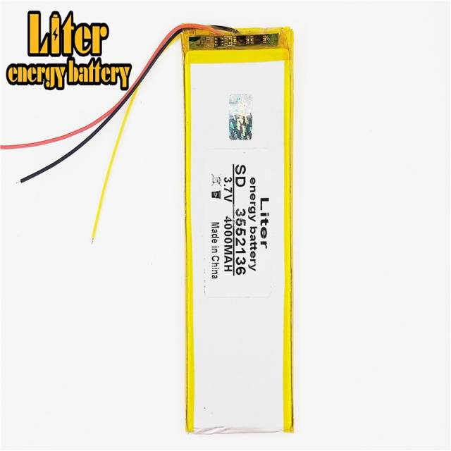 3 line  3552136 3.7 V 4000mah Liter energy battery lithium polymer  tablet MID panel