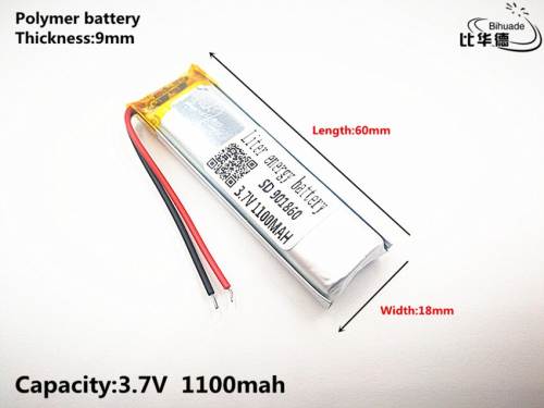 3.7V,1100mAH,901860 Liter energy battery  Polymer lithium ion / Li-ion battery for TOY,POWER BANK,GPS,mp3,mp4