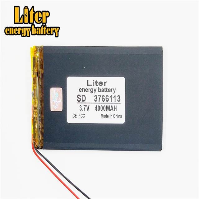 Size 3766113 3.7v 4000mah Lithium Polymer Battery With Board For 7 Inch Tablet Pc Liter energy battery